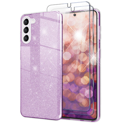 NALIA Glitzerhülle für Samsung Galaxy S23 Plus – Funkelnder Glitzer-Look & Grip – SHINEPOP (Silikon Case) – Marke aus Berlin