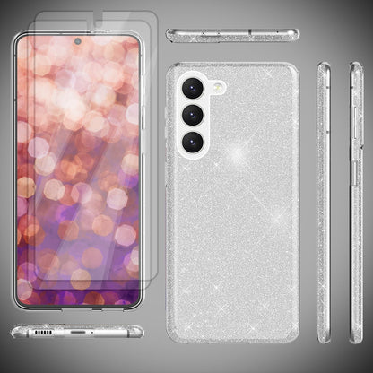 NALIA Glitzerhülle für Samsung Galaxy S23 Plus – Funkelnder Glitzer-Look & Grip – SHINEPOP (Silikon Case) – Marke aus Berlin
