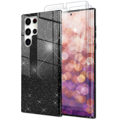 NALIA Glitzerhülle für Samsung Galaxy S23 Ultra – Funkelnder Glitzer-Look & Grip – SHINEPOP (Silikon Case) – Marke aus Berlin