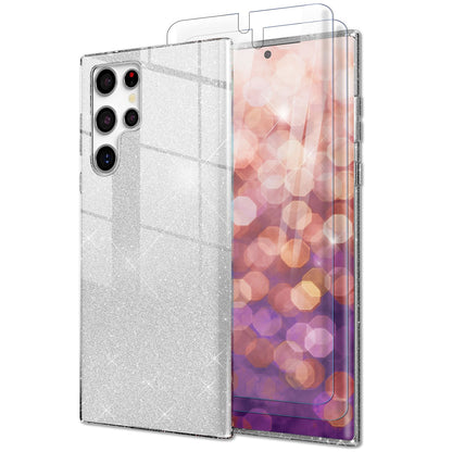 NALIA Glitzerhülle für Samsung Galaxy S23 Ultra – Funkelnder Glitzer-Look & Grip – SHINEPOP (Silikon Case) – Marke aus Berlin