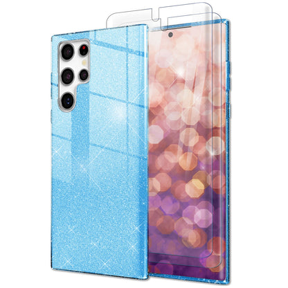 NALIA Glitzerhülle für Samsung Galaxy S23 Ultra – Funkelnder Glitzer-Look & Grip – SHINEPOP (Silikon Case) – Marke aus Berlin