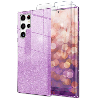 NALIA Glitzerhülle für Samsung Galaxy S23 Ultra – Funkelnder Glitzer-Look & Grip – SHINEPOP (Silikon Case) – Marke aus Berlin