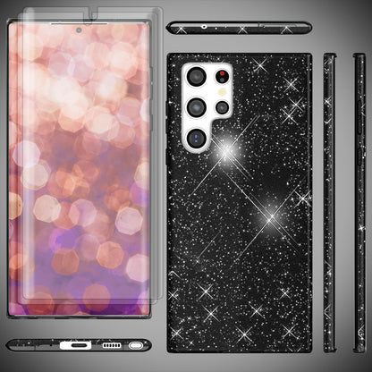 NALIA Glitzerhülle für Samsung Galaxy S23 Ultra – Funkelnder Glitzer-Look & Grip – SHINEPOP (Silikon Case) – Marke aus Berlin