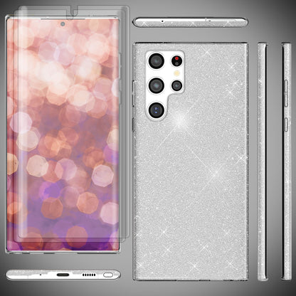 NALIA Glitzerhülle für Samsung Galaxy S23 Ultra – Funkelnder Glitzer-Look & Grip – SHINEPOP (Silikon Case) – Marke aus Berlin