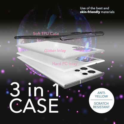 NALIA Glitzerhülle für Samsung Galaxy S23 Ultra – Funkelnder Glitzer-Look & Grip – SHINEPOP (Silikon Case) – Marke aus Berlin