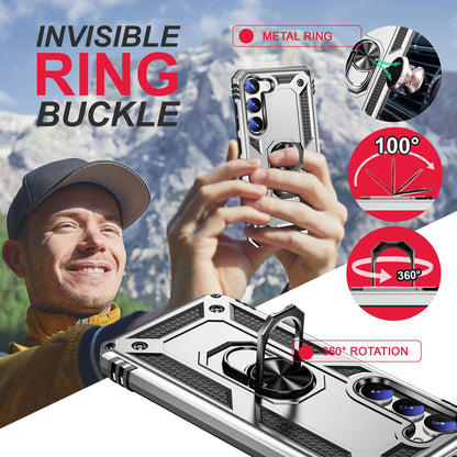 NALIA Panzerhülle für Samsung Galaxy S23 Plus – Ring-Ständer 360° & Magnet-Halterung Kompatibel – RINGDEFEND (Stoßfestes Outdoor Case) – Marke aus Berlin