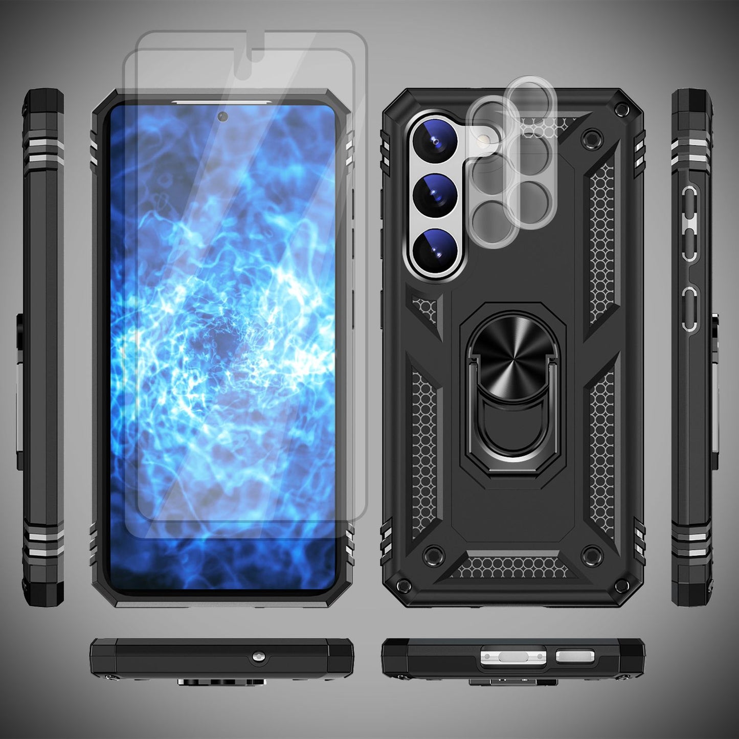 NALIA Panzerhülle für Samsung Galaxy S23 Plus – Ring-Ständer 360° & Magnet-Halterung Kompatibel – RINGDEFEND (Stoßfestes Outdoor Case) – Marke aus Berlin