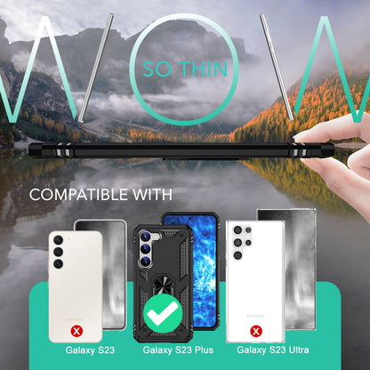 NALIA Panzerhülle für Samsung Galaxy S23 Plus – Ring-Ständer 360° & Magnet-Halterung Kompatibel – RINGDEFEND (Stoßfestes Outdoor Case) – Marke aus Berlin