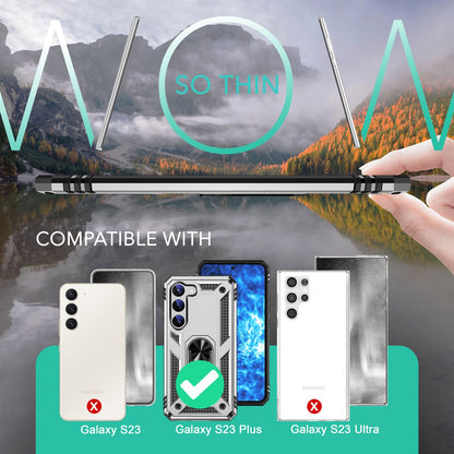 NALIA Panzerhülle für Samsung Galaxy S23 Plus – Ring-Ständer 360° & Magnet-Halterung Kompatibel – RINGDEFEND (Stoßfestes Outdoor Case) – Marke aus Berlin