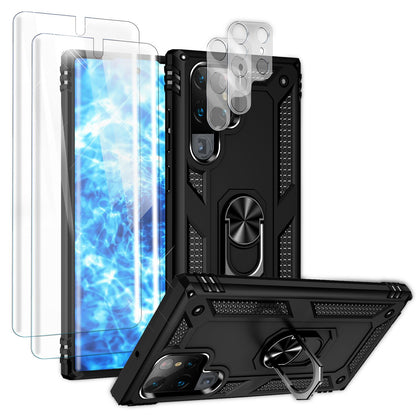 NALIA Panzerhülle für Samsung Galaxy S23 Ultra – Ring-Ständer 360° & Magnet-Halterung Kompatibel – RINGDEFEND (Stoßfestes Outdoor Case) – Marke aus Berlin
