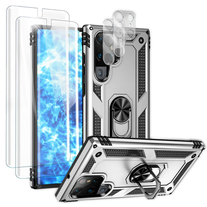 NALIA Panzerhülle für Samsung Galaxy S23 Ultra – Ring-Ständer 360° & Magnet-Halterung Kompatibel – RINGDEFEND (Stoßfestes Outdoor Case) – Marke aus Berlin