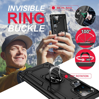 NALIA Panzerhülle für Samsung Galaxy S23 Ultra – Ring-Ständer 360° & Magnet-Halterung Kompatibel – RINGDEFEND (Stoßfestes Outdoor Case) – Marke aus Berlin