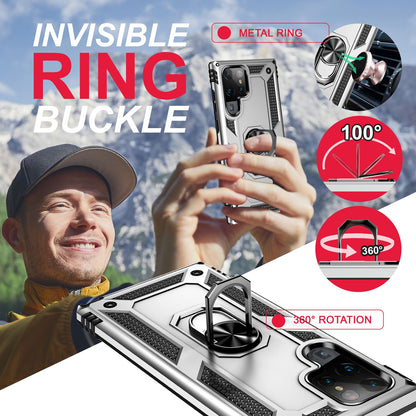 NALIA Panzerhülle für Samsung Galaxy S23 Ultra – Ring-Ständer 360° & Magnet-Halterung Kompatibel – RINGDEFEND (Stoßfestes Outdoor Case) – Marke aus Berlin