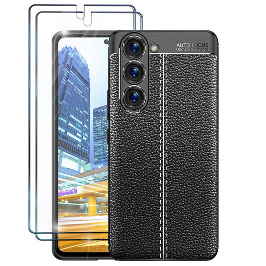 NALIA Leder-Optik Silikon Case für Samsung Galaxy S23 – Griffig & Matt – BARRON Handyhülle (Anti-Fingerprint, Stoßfest & Robust) – Marke aus Berlin
