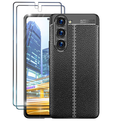NALIA Leder-Optik Silikon Case für Samsung Galaxy S23 Plus – Griffig & Matt – BARRON Handyhülle (Anti-Fingerprint, Stoßfest & Robust) – Marke aus Berlin