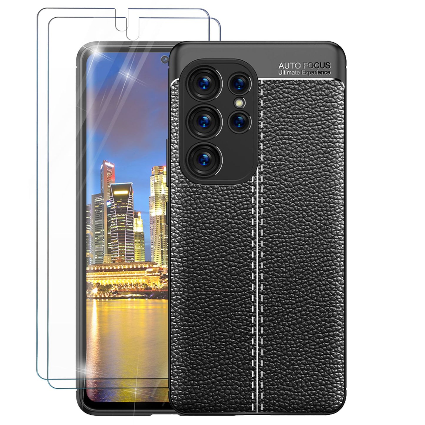 NALIA Leder-Optik Silikon Case für Samsung Galaxy S23 Ultra – Griffig & Matt – BARRON Handyhülle (Anti-Fingerprint, Stoßfest & Robust) – Marke aus Berlin