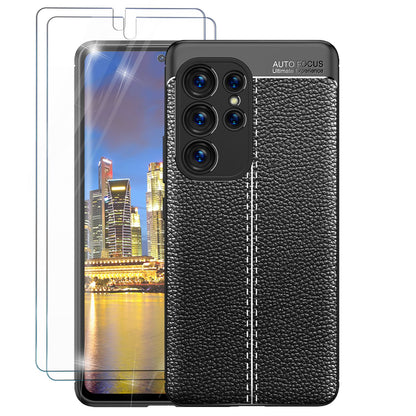NALIA Leder-Optik Silikon Case für Samsung Galaxy S23 Ultra – Griffig & Matt – BARRON Handyhülle (Anti-Fingerprint, Stoßfest & Robust) – Marke aus Berlin