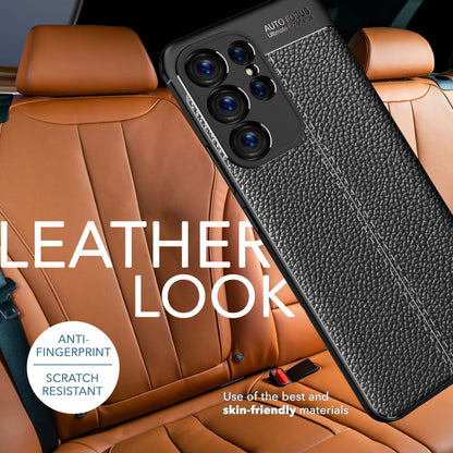 NALIA Leder-Optik Silikon Case für Samsung Galaxy S23 Ultra – Griffig & Matt – BARRON Handyhülle (Anti-Fingerprint, Stoßfest & Robust) – Marke aus Berlin
