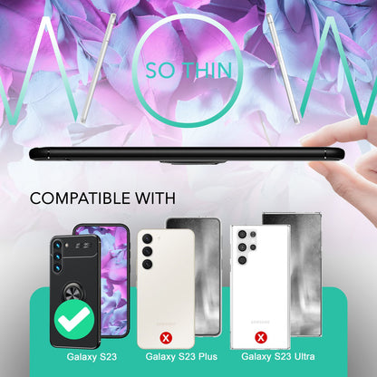 NALIA Ringhülle für Samsung Galaxy S23 – Ring-Ständer 360° & für Magnet-Halter – GRIP360 (Mattiertes Silikon Case) – Marke aus Berlin