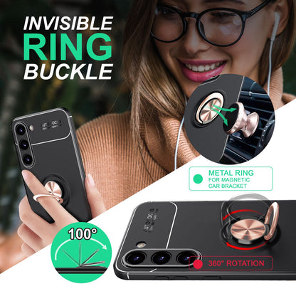 NALIA Ringhülle für Samsung Galaxy S23 – Ring-Ständer 360° & für Magnet-Halter – GRIP360 (Mattiertes Silikon Case) – Marke aus Berlin