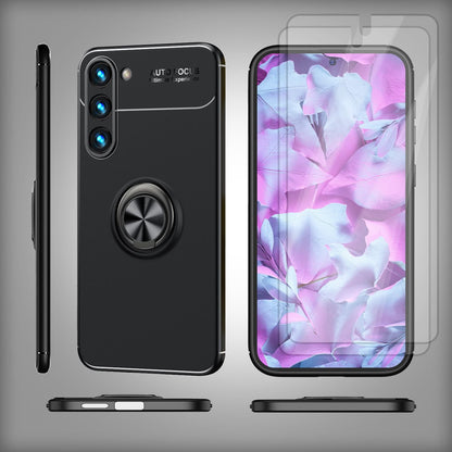 NALIA Ringhülle für Samsung Galaxy S23 – Ring-Ständer 360° & für Magnet-Halter – GRIP360 (Mattiertes Silikon Case) – Marke aus Berlin