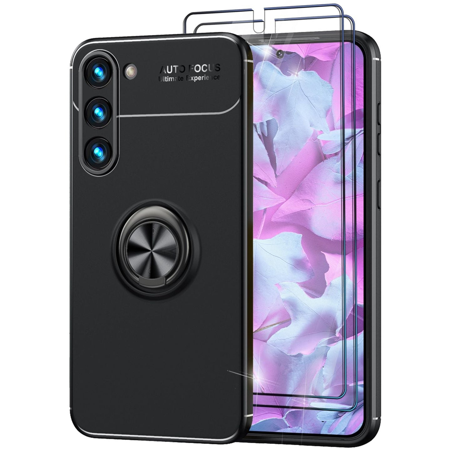 NALIA Ringhülle für Samsung Galaxy S23 Plus – Ring-Ständer 360° & für Magnet-Halter – GRIP360 (Mattiertes Silikon Case) – Marke aus Berlin
