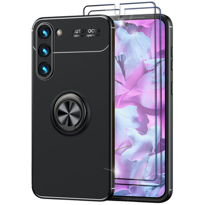 NALIA Ringhülle für Samsung Galaxy S23 Plus – Ring-Ständer 360° & für Magnet-Halter – GRIP360 (Mattiertes Silikon Case) – Marke aus Berlin