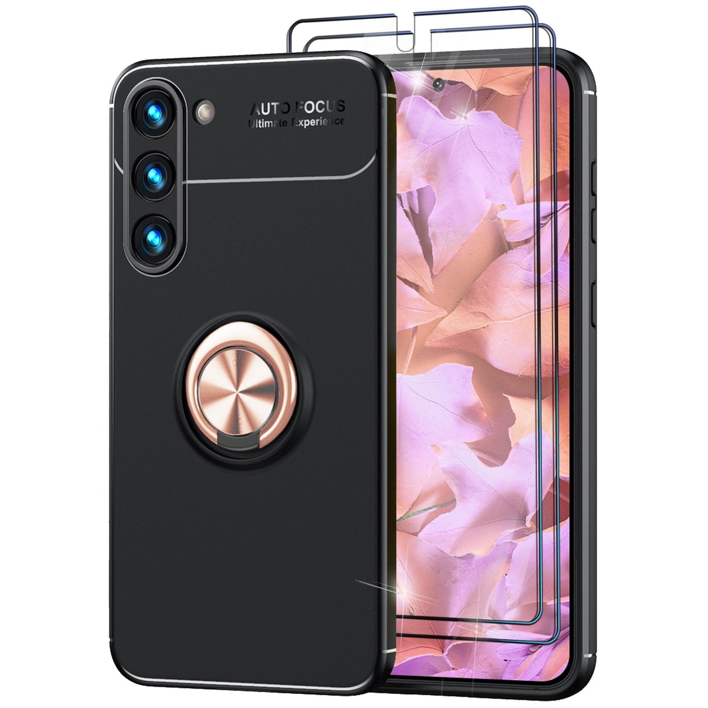NALIA Ringhülle für Samsung Galaxy S23 Plus – Ring-Ständer 360° & für Magnet-Halter – GRIP360 (Mattiertes Silikon Case) – Marke aus Berlin
