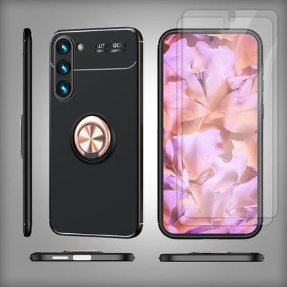 NALIA Ringhülle für Samsung Galaxy S23 Plus – Ring-Ständer 360° & für Magnet-Halter – GRIP360 (Mattiertes Silikon Case) – Marke aus Berlin