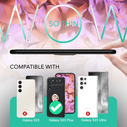NALIA Ringhülle für Samsung Galaxy S23 Plus – Ring-Ständer 360° & für Magnet-Halter – GRIP360 (Mattiertes Silikon Case) – Marke aus Berlin