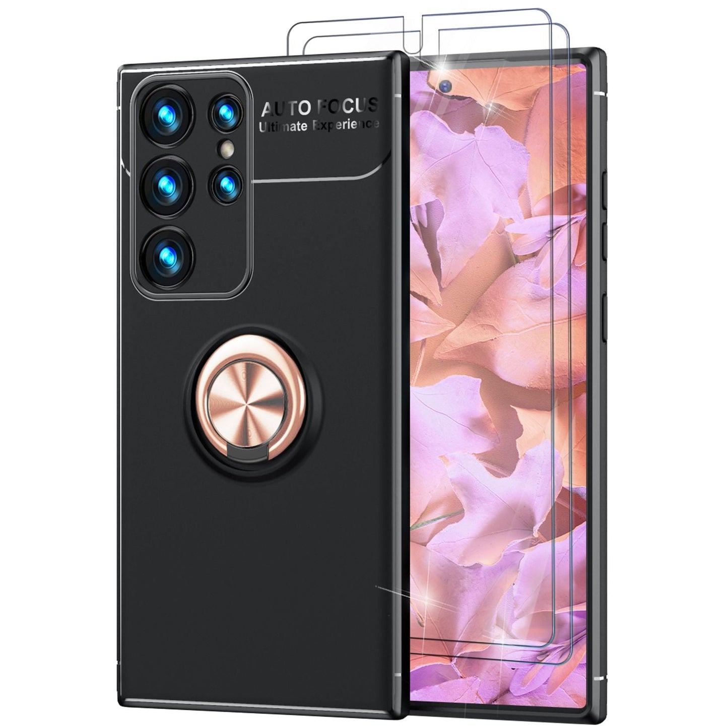 NALIA Ringhülle für Samsung Galaxy S23 Ultra – Ring-Ständer 360° & für Magnet-Halter – GRIP360 (Mattiertes Silikon Case) – Marke aus Berlin