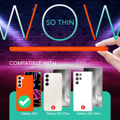 NALIA Neon Silikonhülle für Samsung Galaxy S23 – Soft-Touch & Signal-Neon – NEONSHOCK (Matte Schutzhülle) – Marke aus Berlin