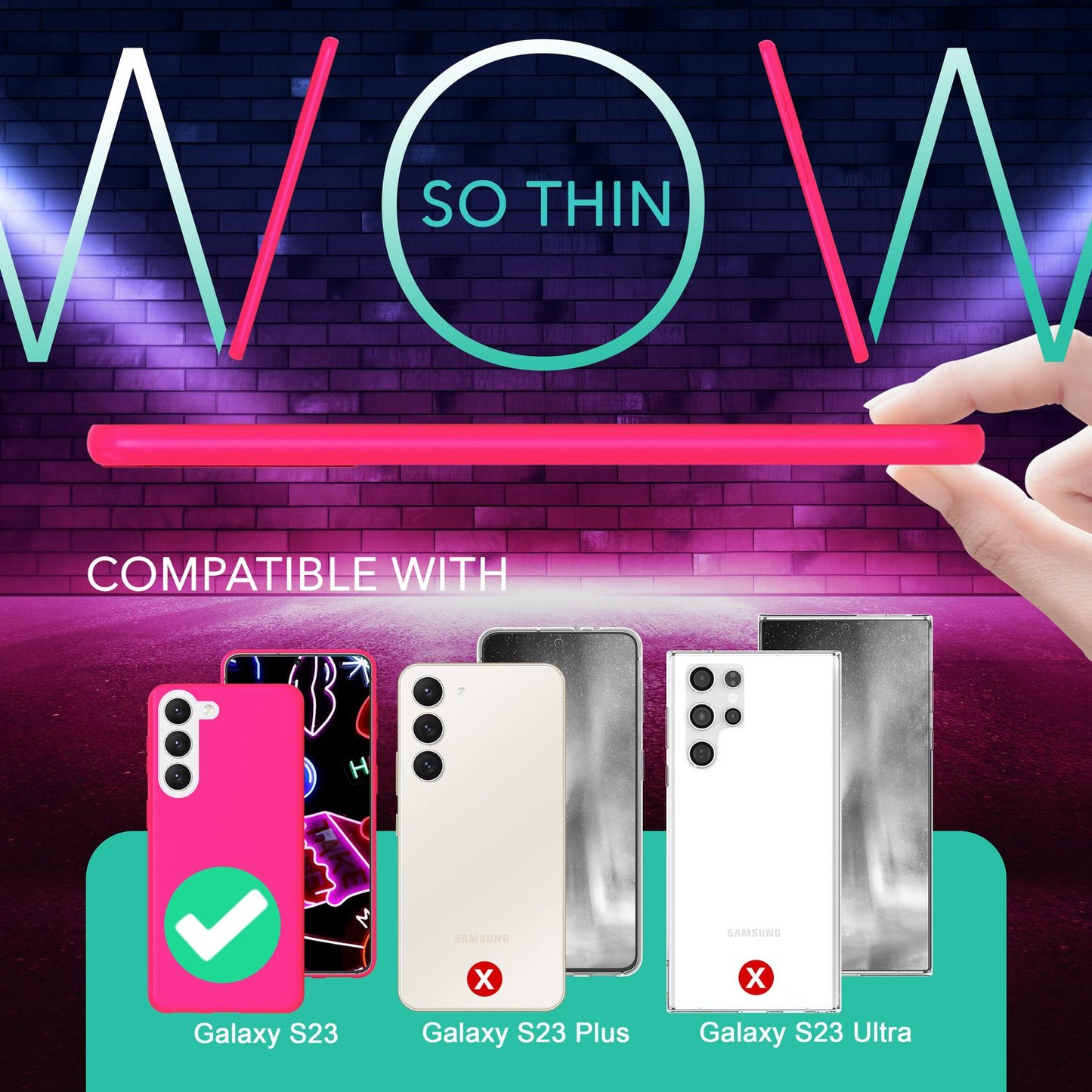 NALIA Neon Silikonhülle für Samsung Galaxy S23 – Soft-Touch & Signal-Neon – NEONSHOCK (Matte Schutzhülle) – Marke aus Berlin