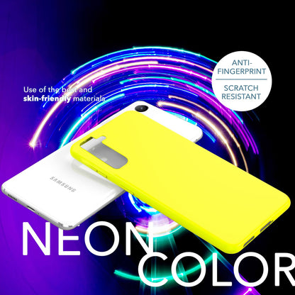 NALIA Neon Silikonhülle für Samsung Galaxy S23 – Soft-Touch & Signal-Neon – NEONSHOCK (Matte Schutzhülle) – Marke aus Berlin