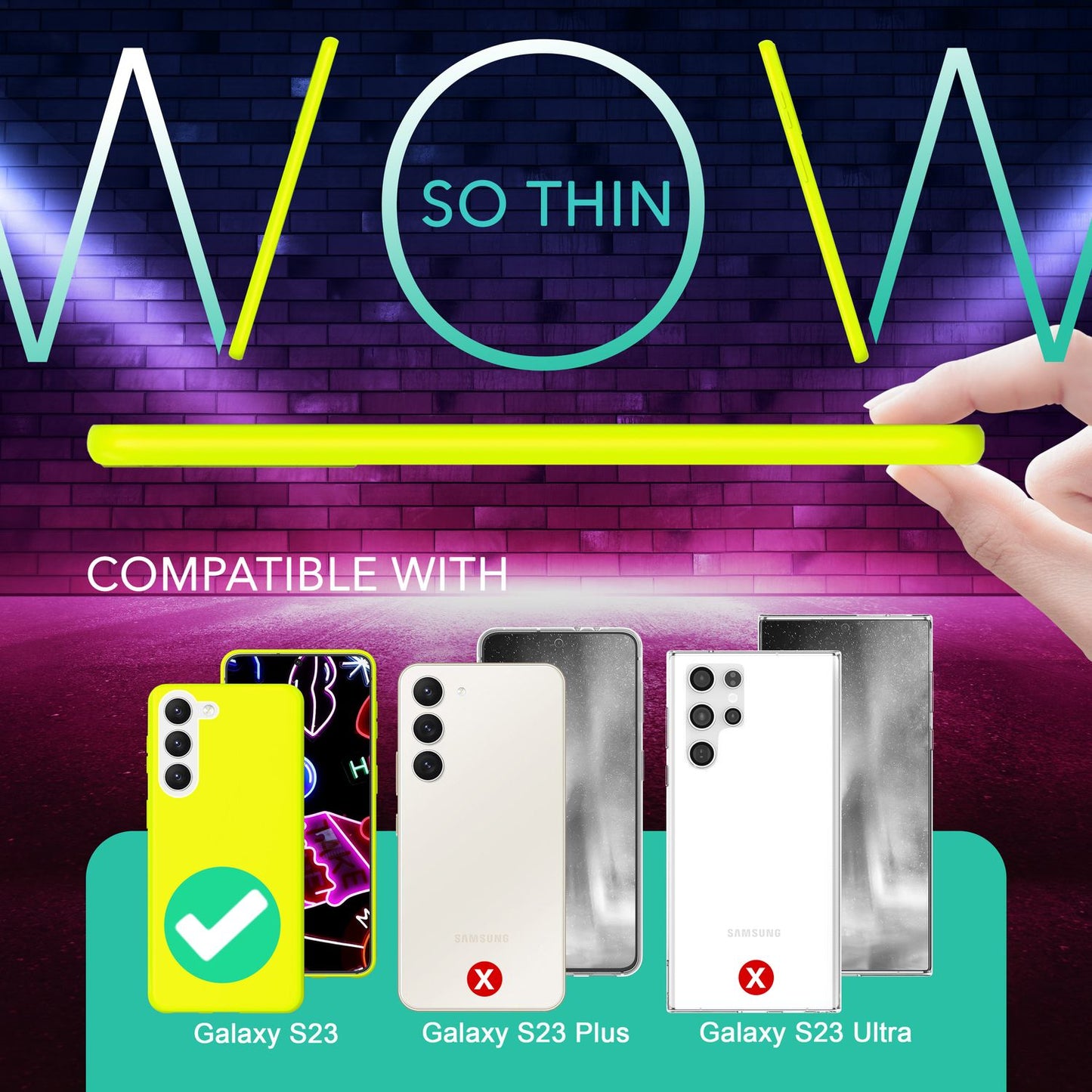 NALIA Neon Silikonhülle für Samsung Galaxy S23 – Soft-Touch & Signal-Neon – NEONSHOCK (Matte Schutzhülle) – Marke aus Berlin