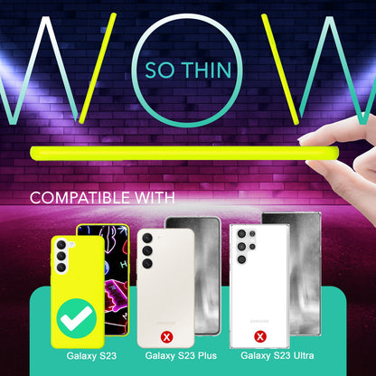 NALIA Neon Silikonhülle für Samsung Galaxy S23 – Soft-Touch & Signal-Neon – NEONSHOCK (Matte Schutzhülle) – Marke aus Berlin