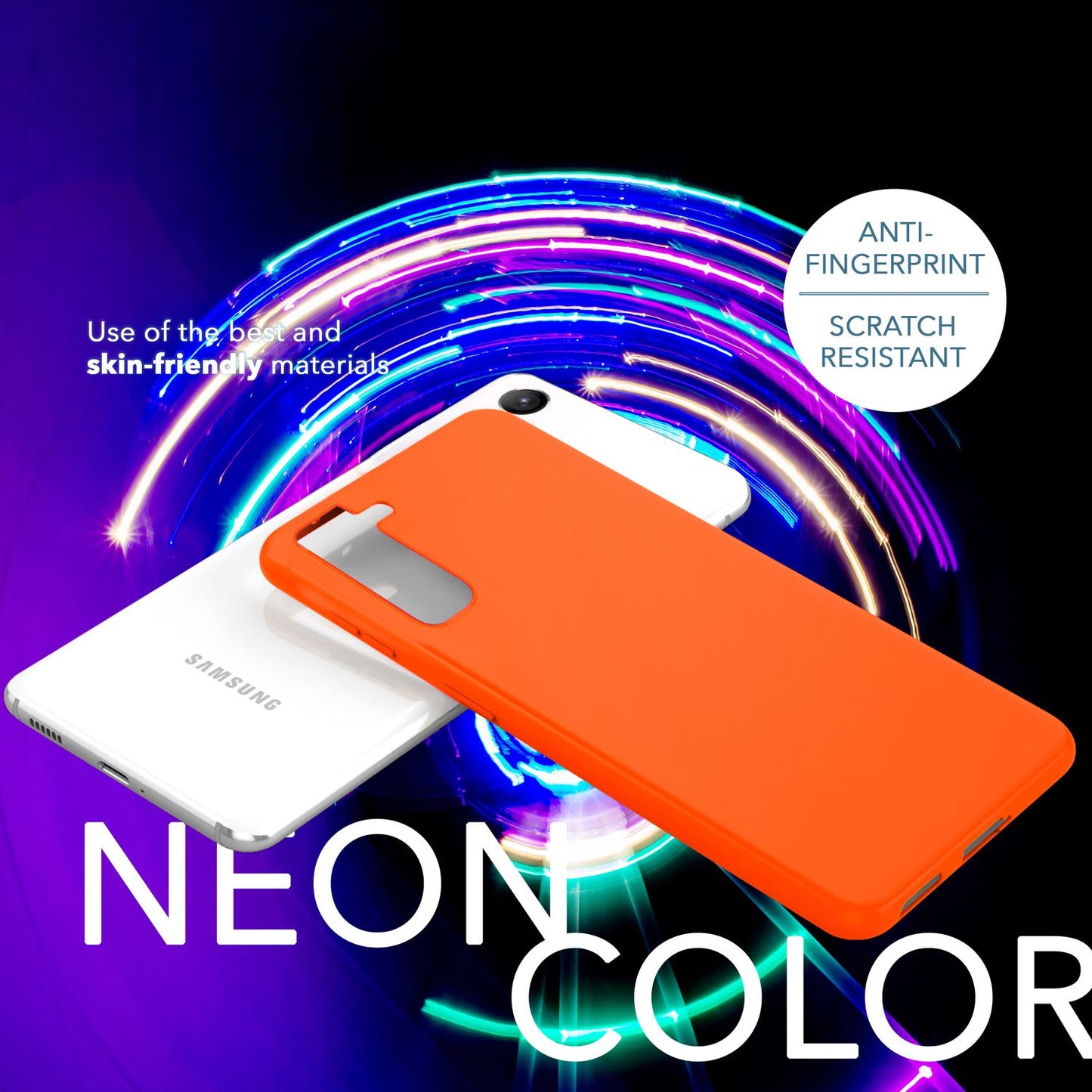 NALIA Neon Silikonhülle für Samsung Galaxy S23 Plus – Soft-Touch & Signal-Neon – NEONSHOCK (Matte Schutzhülle) – Marke aus Berlin