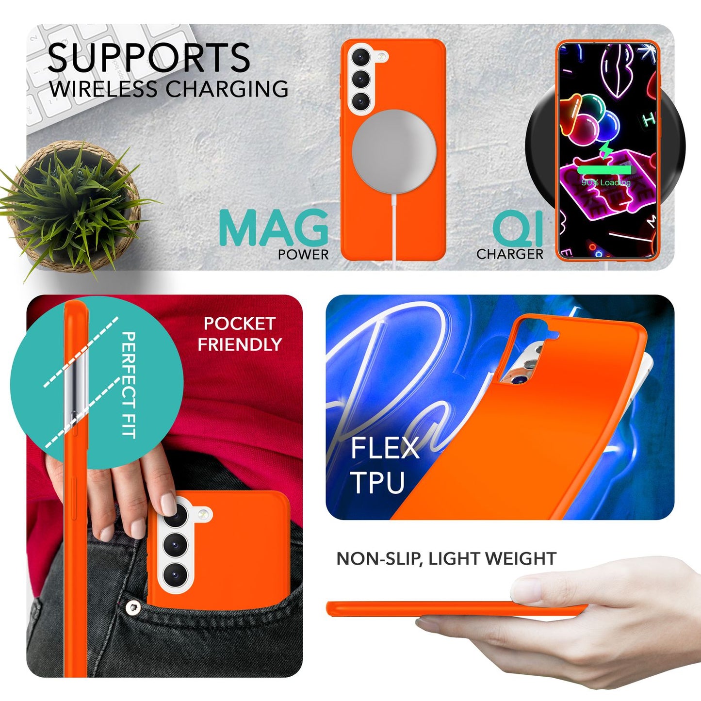 NALIA Neon Silikonhülle für Samsung Galaxy S23 Plus – Soft-Touch & Signal-Neon – NEONSHOCK (Matte Schutzhülle) – Marke aus Berlin