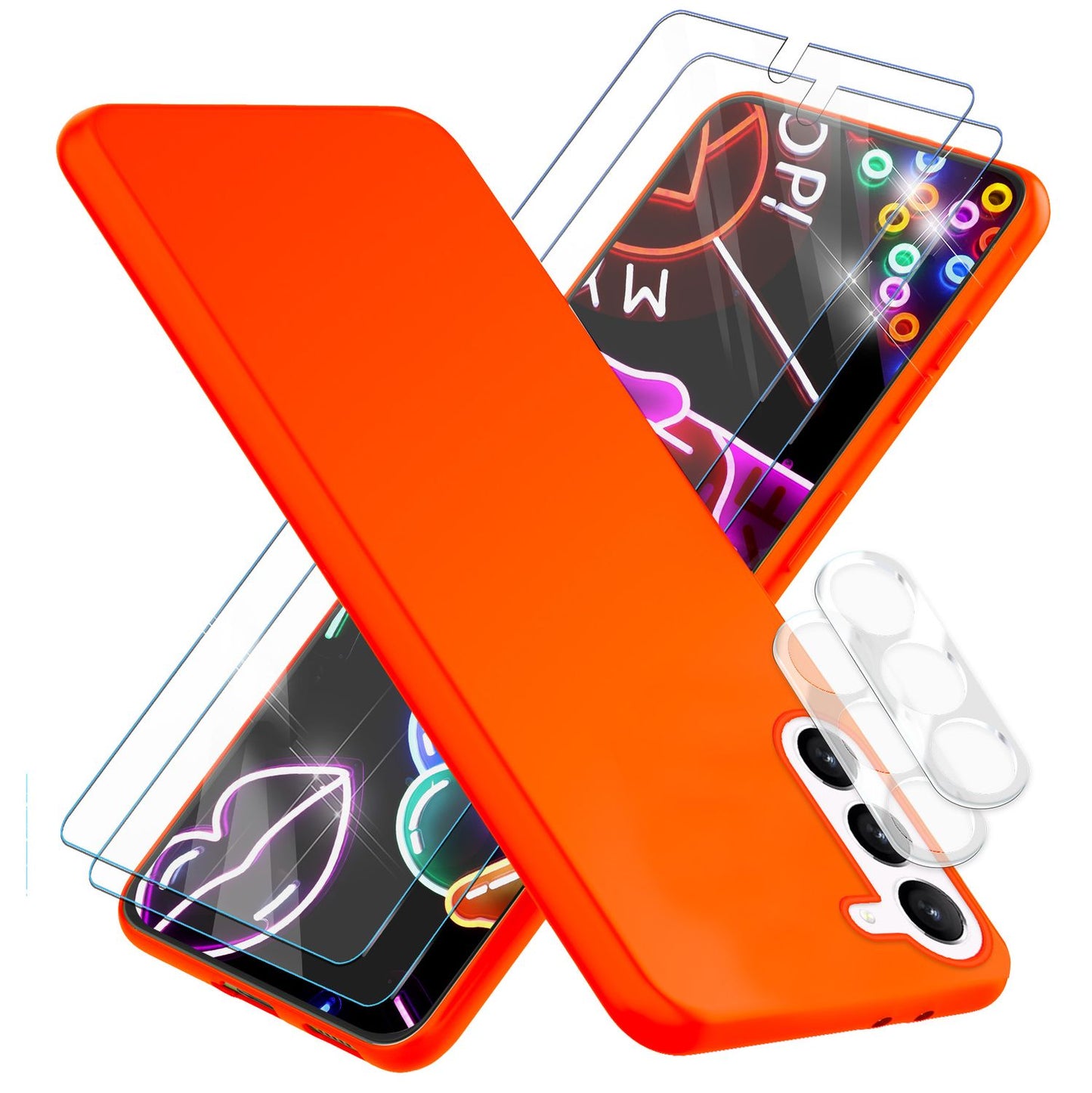 NALIA Neon Silikonhülle für Samsung Galaxy S23 Plus – Soft-Touch & Signal-Neon – NEONSHOCK (Matte Schutzhülle) – Marke aus Berlin