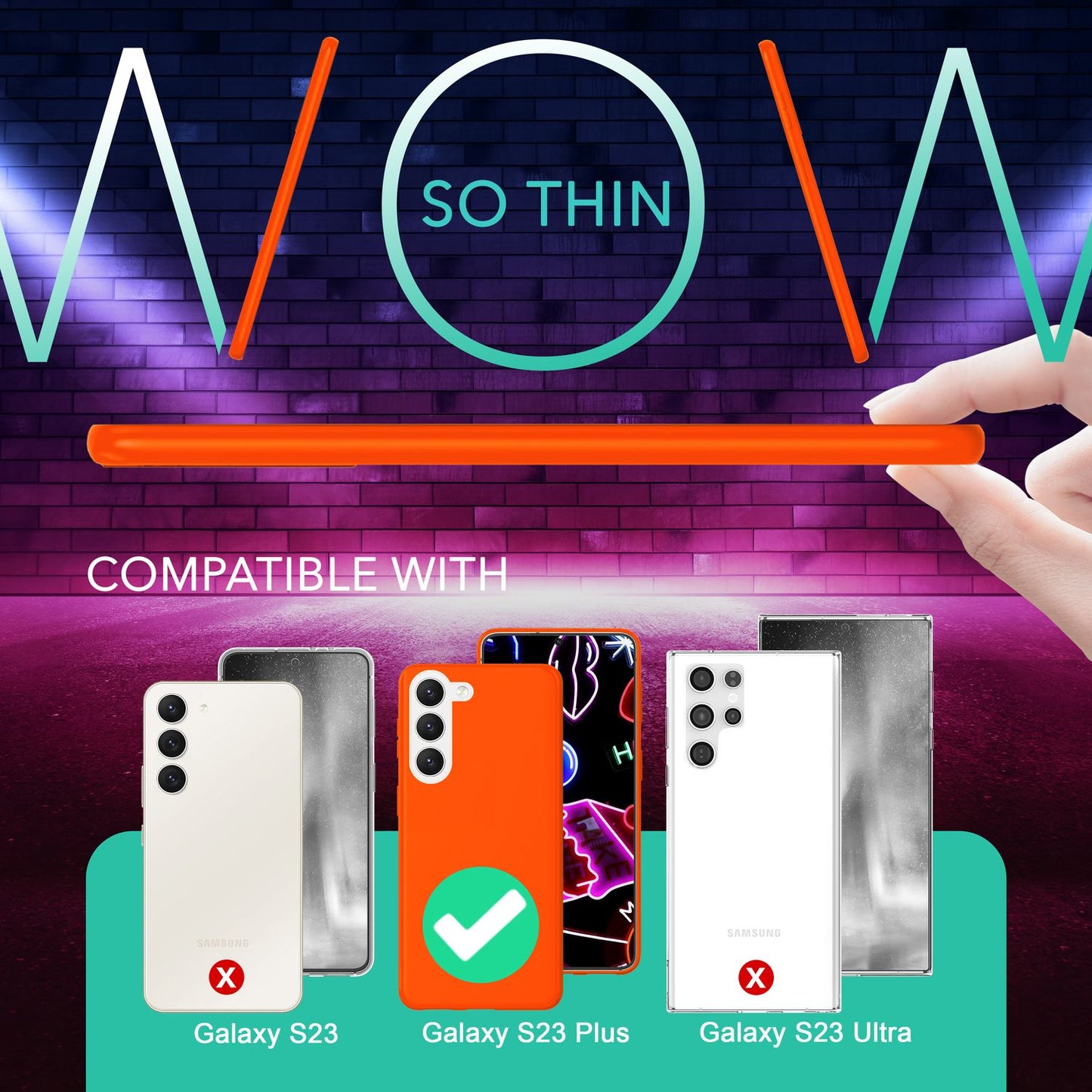 NALIA Neon Silikonhülle für Samsung Galaxy S23 Plus – Soft-Touch & Signal-Neon – NEONSHOCK (Matte Schutzhülle) – Marke aus Berlin