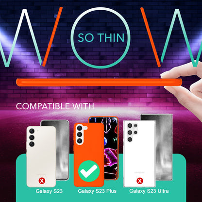 NALIA Neon Silikonhülle für Samsung Galaxy S23 Plus – Soft-Touch & Signal-Neon – NEONSHOCK (Matte Schutzhülle) – Marke aus Berlin