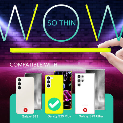 NALIA Neon Silikonhülle für Samsung Galaxy S23 Plus – Soft-Touch & Signal-Neon – NEONSHOCK (Matte Schutzhülle) – Marke aus Berlin