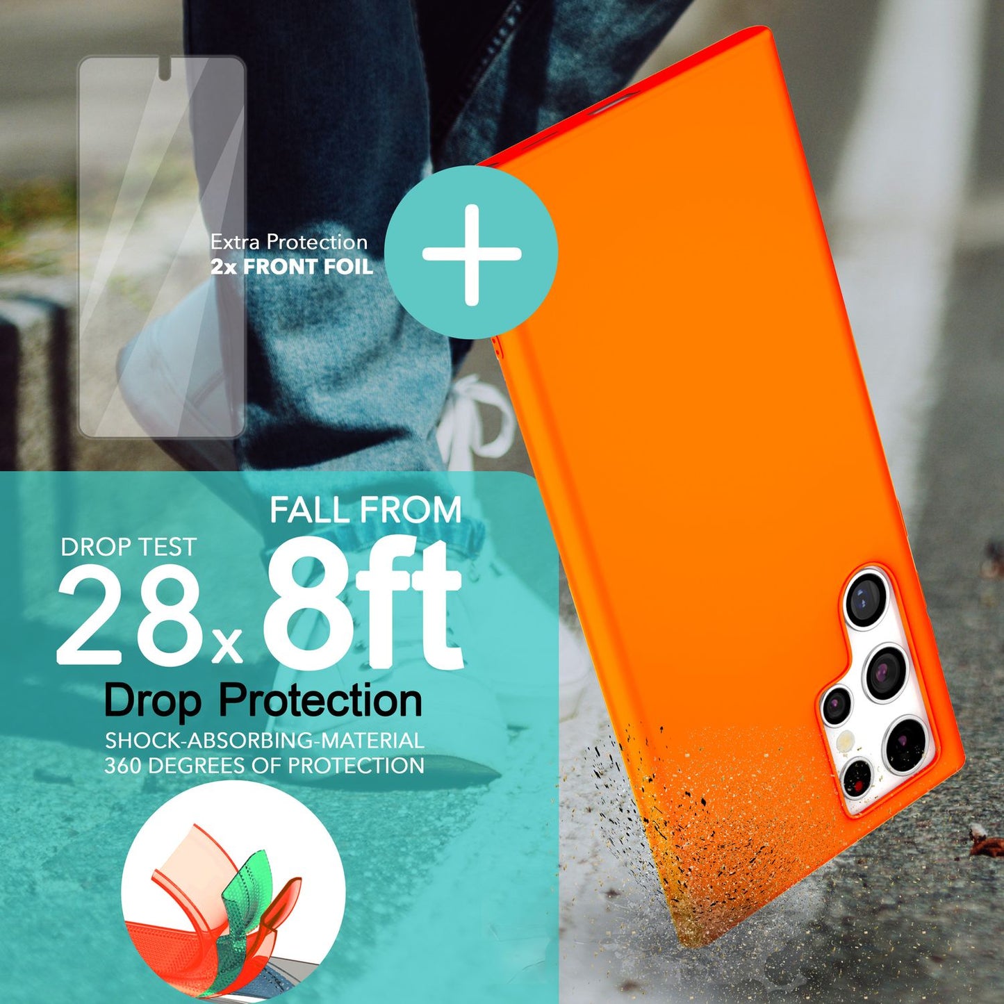 NALIA Neon Silikonhülle für Samsung Galaxy S23 Ultra – Soft-Touch & Signal-Neon – NEONSHOCK (Matte Schutzhülle) – Marke aus Berlin