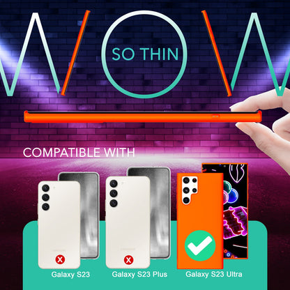 NALIA Neon Silikonhülle für Samsung Galaxy S23 Ultra – Soft-Touch & Signal-Neon – NEONSHOCK (Matte Schutzhülle) – Marke aus Berlin
