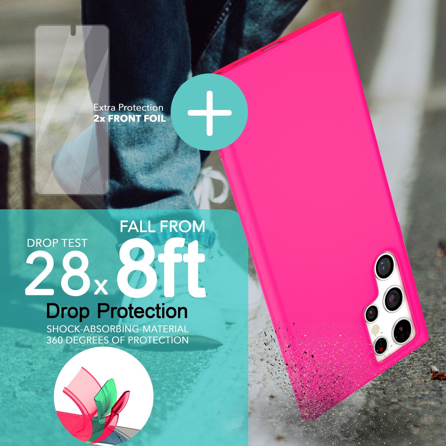 NALIA Neon Silikonhülle für Samsung Galaxy S23 Ultra – Soft-Touch & Signal-Neon – NEONSHOCK (Matte Schutzhülle) – Marke aus Berlin