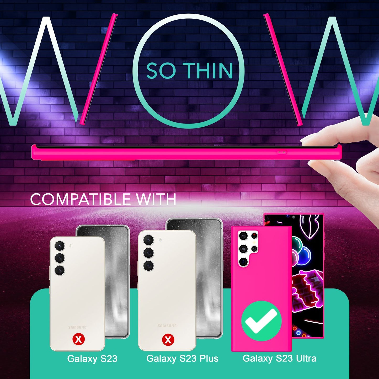NALIA Neon Silikonhülle für Samsung Galaxy S23 Ultra – Soft-Touch & Signal-Neon – NEONSHOCK (Matte Schutzhülle) – Marke aus Berlin