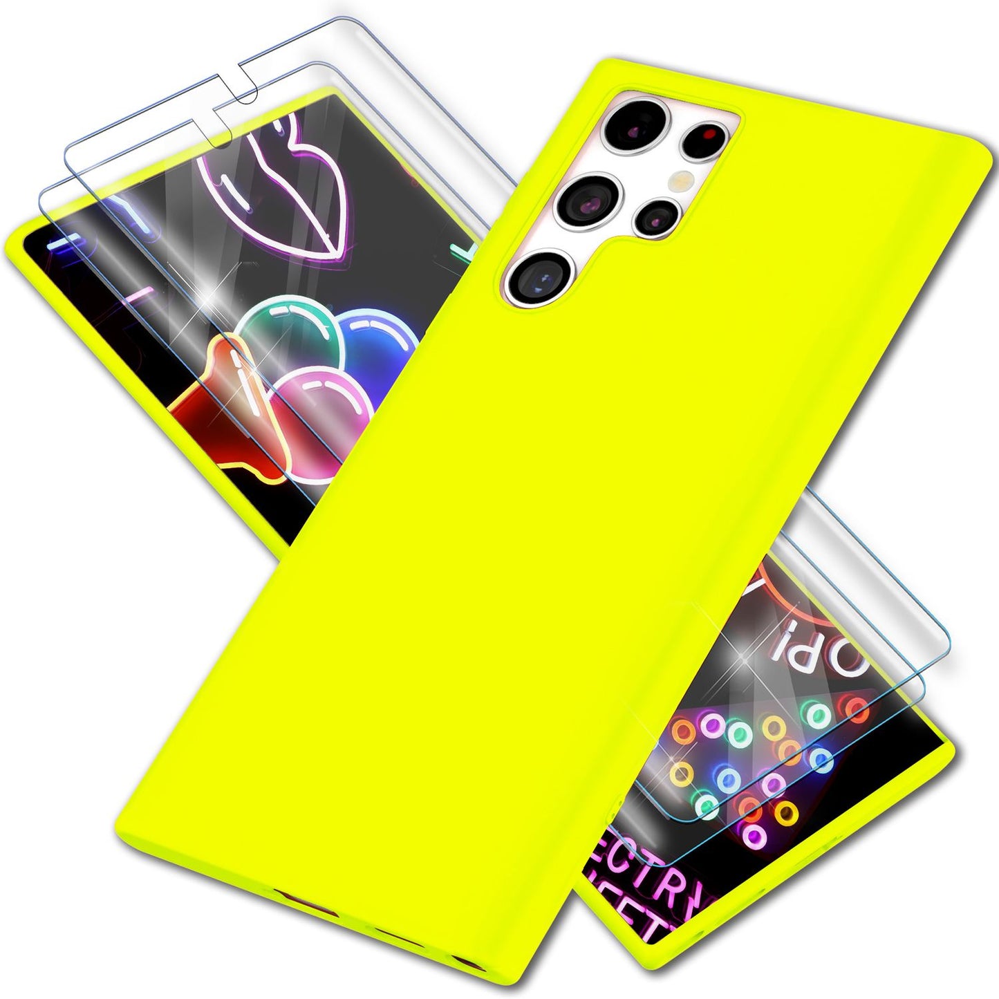 NALIA Neon Silikonhülle für Samsung Galaxy S23 Ultra – Soft-Touch & Signal-Neon – NEONSHOCK (Matte Schutzhülle) – Marke aus Berlin
