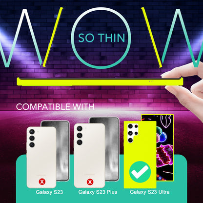 NALIA Neon Silikonhülle für Samsung Galaxy S23 Ultra – Soft-Touch & Signal-Neon – NEONSHOCK (Matte Schutzhülle) – Marke aus Berlin