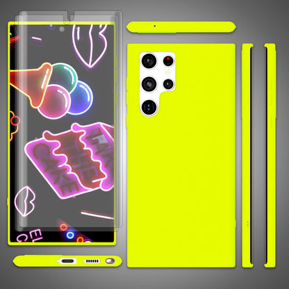 NALIA Neon Silikonhülle für Samsung Galaxy S23 Ultra – Soft-Touch & Signal-Neon – NEONSHOCK (Matte Schutzhülle) – Marke aus Berlin