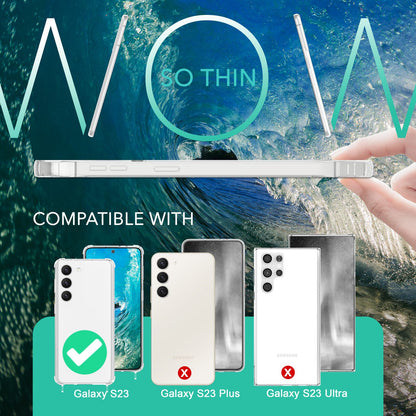 NALIA Handykette für Samsung Galaxy S23 – Transparentes Hybrid-Case & Band – HANGIT PRO (Anti-Gelb Rückseite & Verstellbar) – Marke aus Berlin